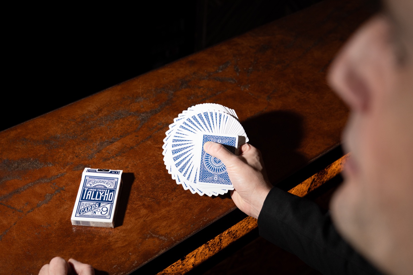Close-up magic at wedding dinner tables